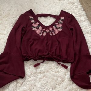 flowered red crop top